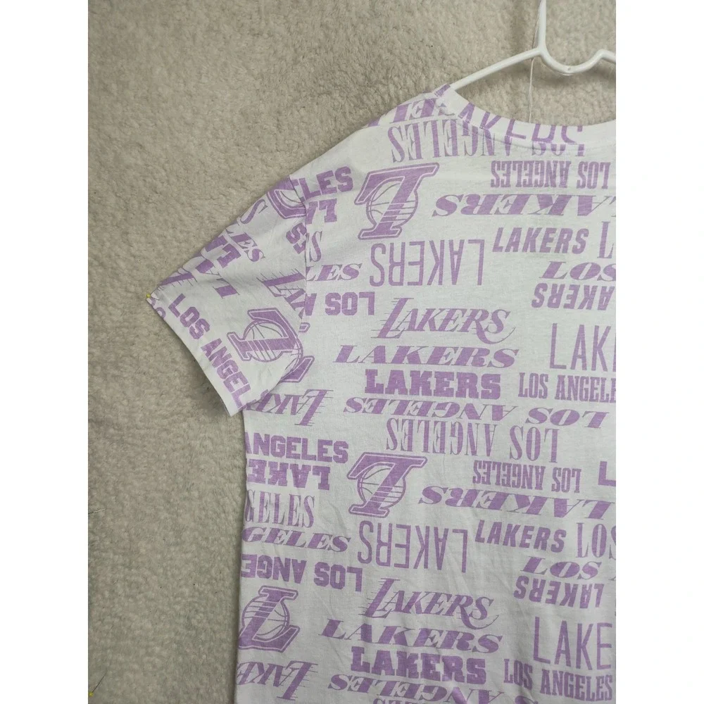 NBA Los Angeles Lakers Men Shirt XXL Purple CottonBlend Short Sleeve Regular Tee